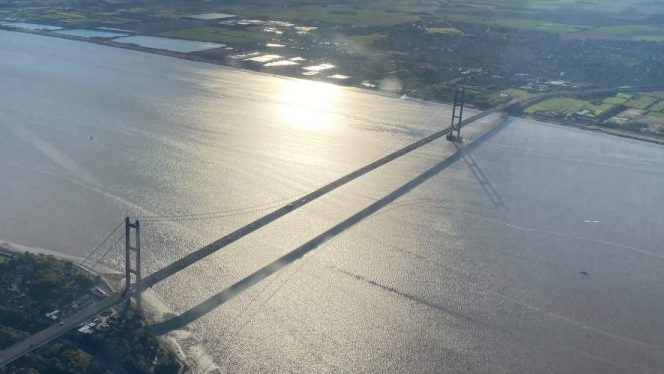Humber Bridge from Above Kuki Helicopters